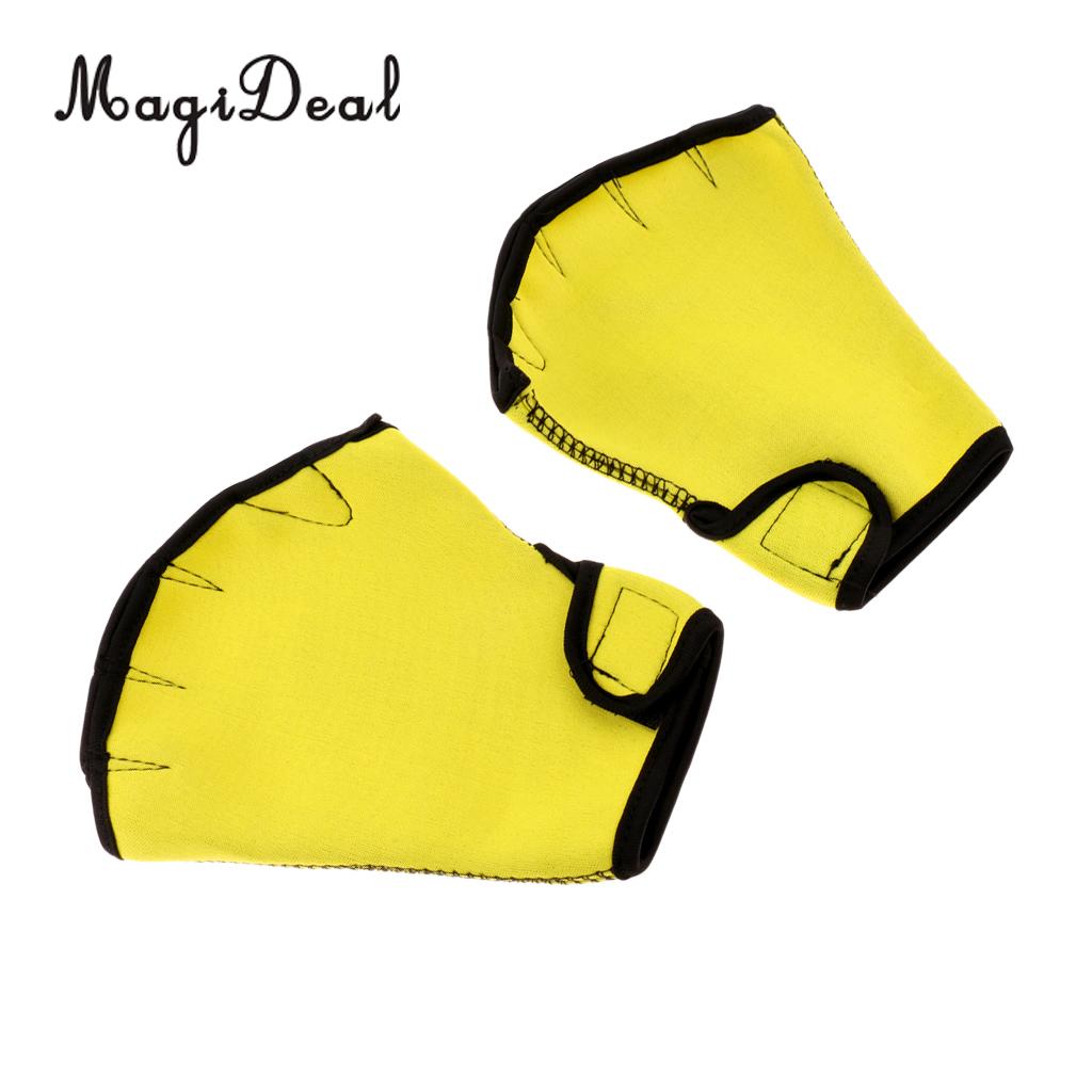 MagiDeal 1 coppia neoprene Nuotata di Nuoto Guanti per Immersione Acquatico Acqua di fitness Allenamento di Resistenza Palmati Guanti S/M/L