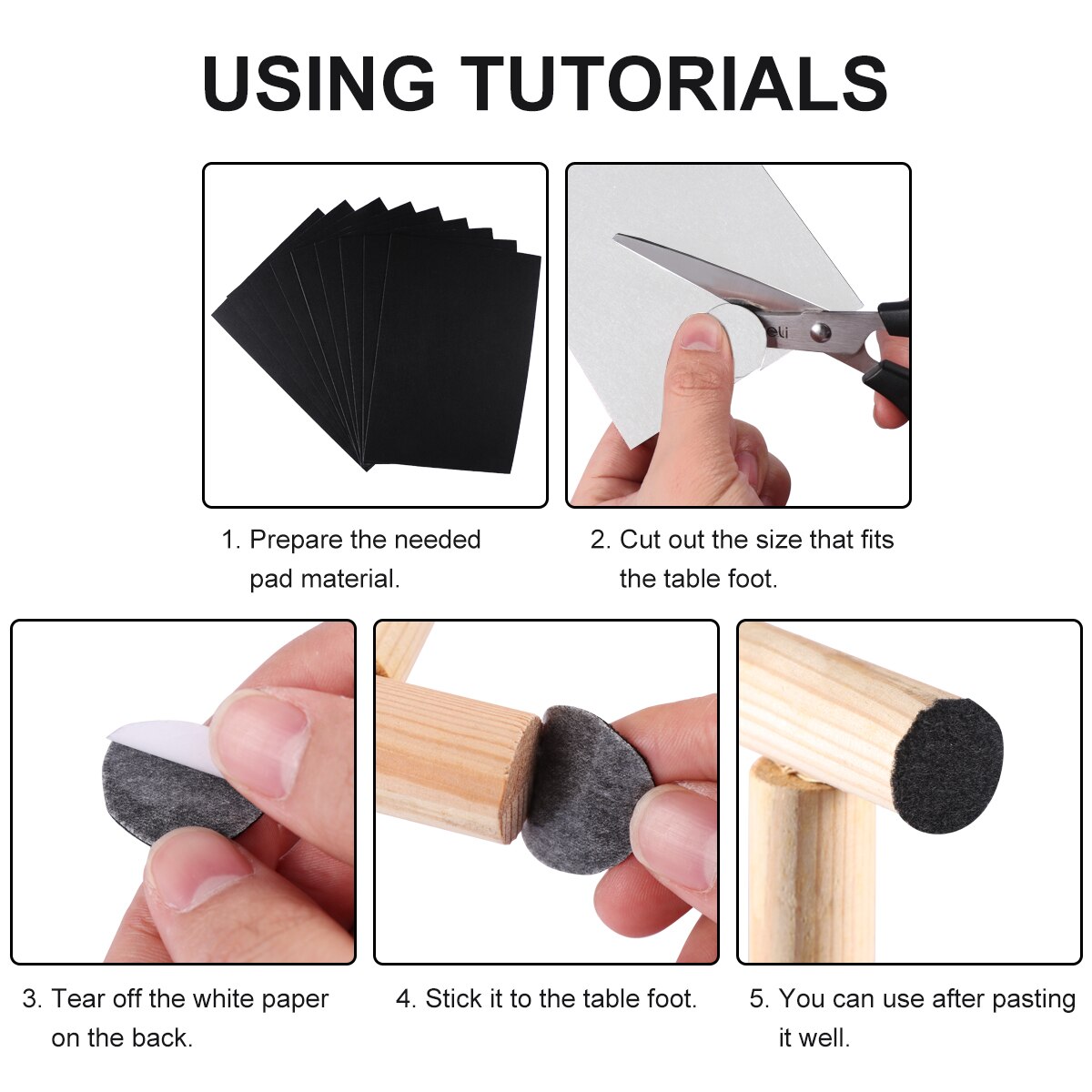 10pcs Blank Kraft Paper Self-Adhesive Felt Sheets Multi-Purpose for Art and Craft Making (Black)