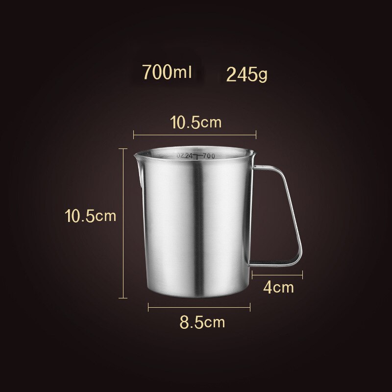 Dikke Rvs Maatbeker Met Schaal Melk Balance Keuken Grote Capaciteit Maatbeker Huishouden Keuken Bakken Tools: Measuring cup-700ml