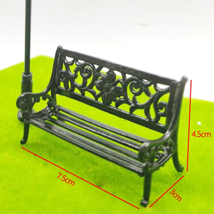 1/25 Scale Park Bench Model Mini Bench Miniature Parks Home Crafts Gardens Ornament Layout
