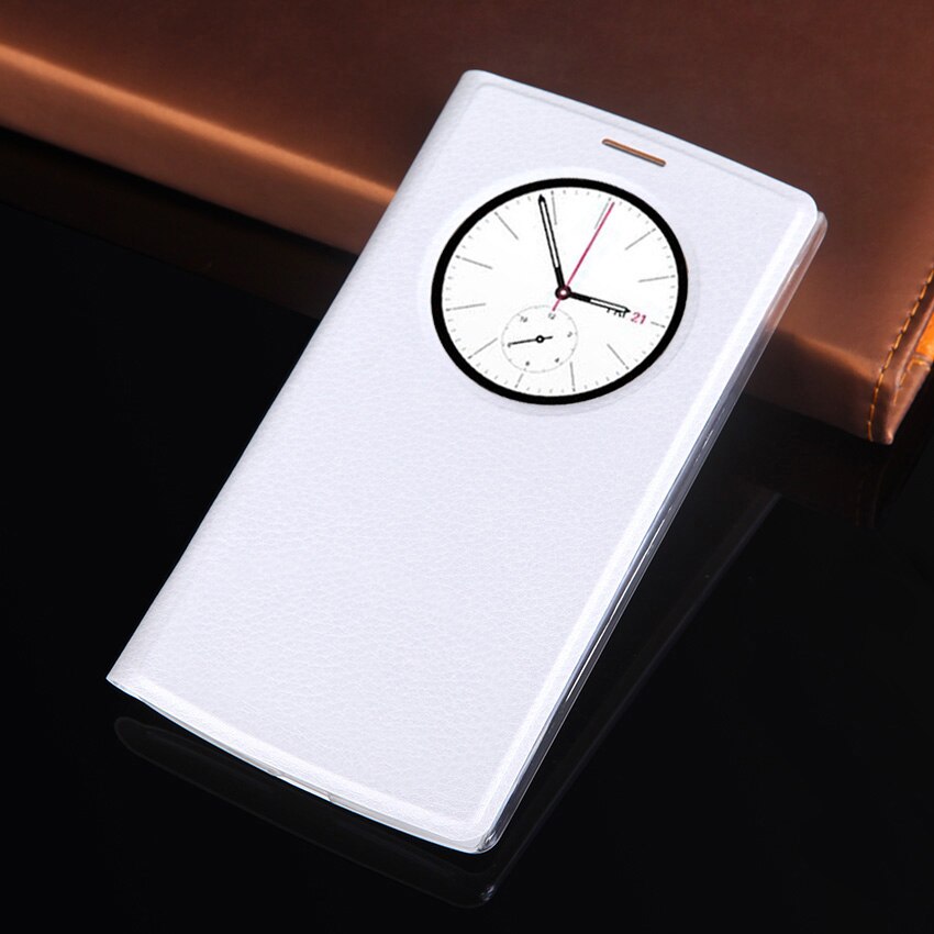 Funda de cuero con tapa para LG G4s G 4 S G4 Beat G4Beat H731 H735 H736: White