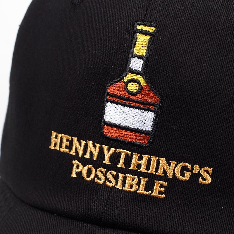 Henny fles borduurpet katoen verstelbaar henny ding's possible dad hat hiphop snapback hoeden casual petten
