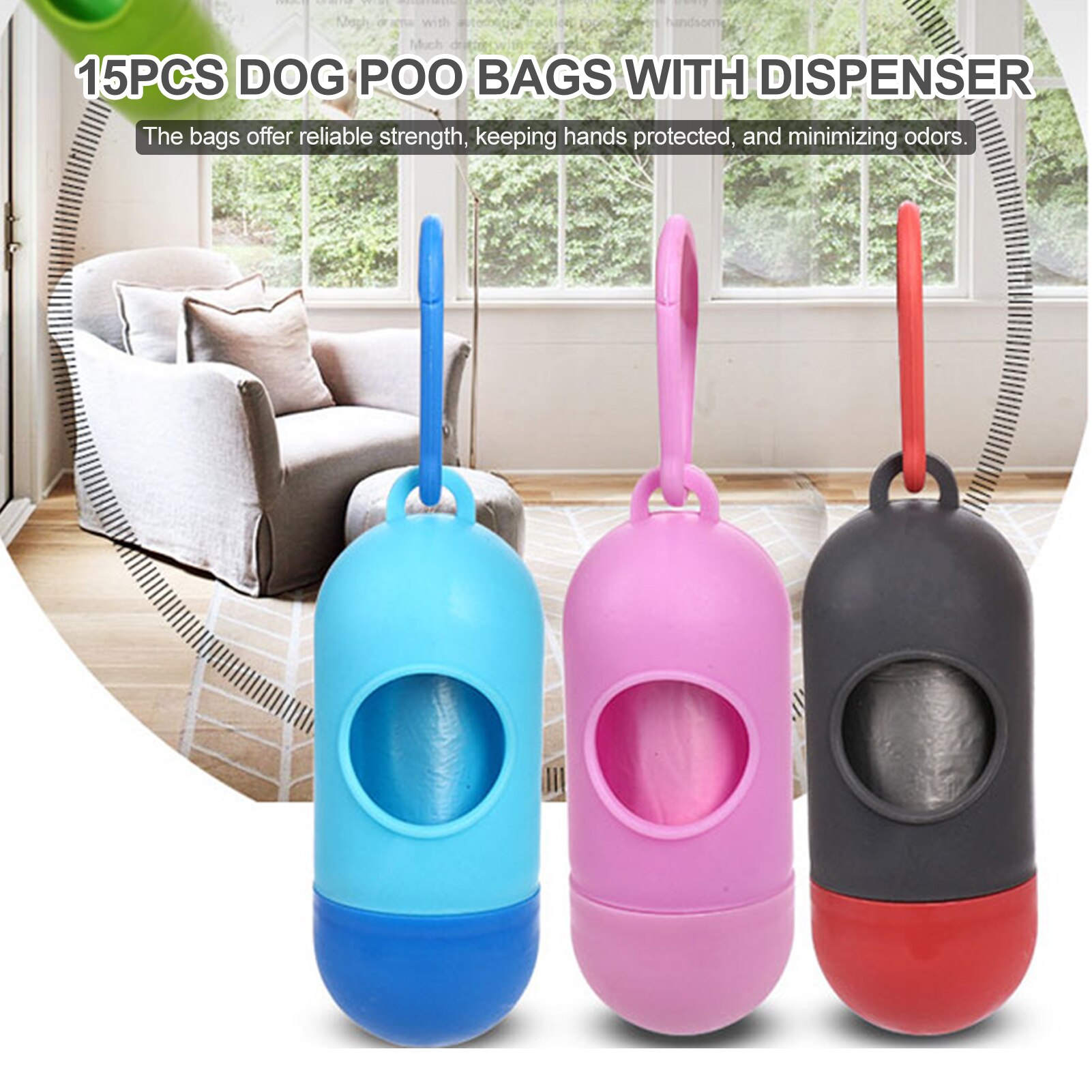 15 stk hund poo poser med søde hundedispenser blyklip hundeaffaldsposer hunde poo poser til kæledyr udendørs rejse camping