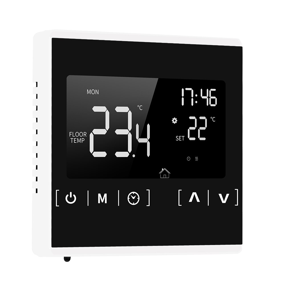 110V 120V 220V Programmable Temperature Controller Warm Floor WiFi Thermostat with Sensor: MH1823D White