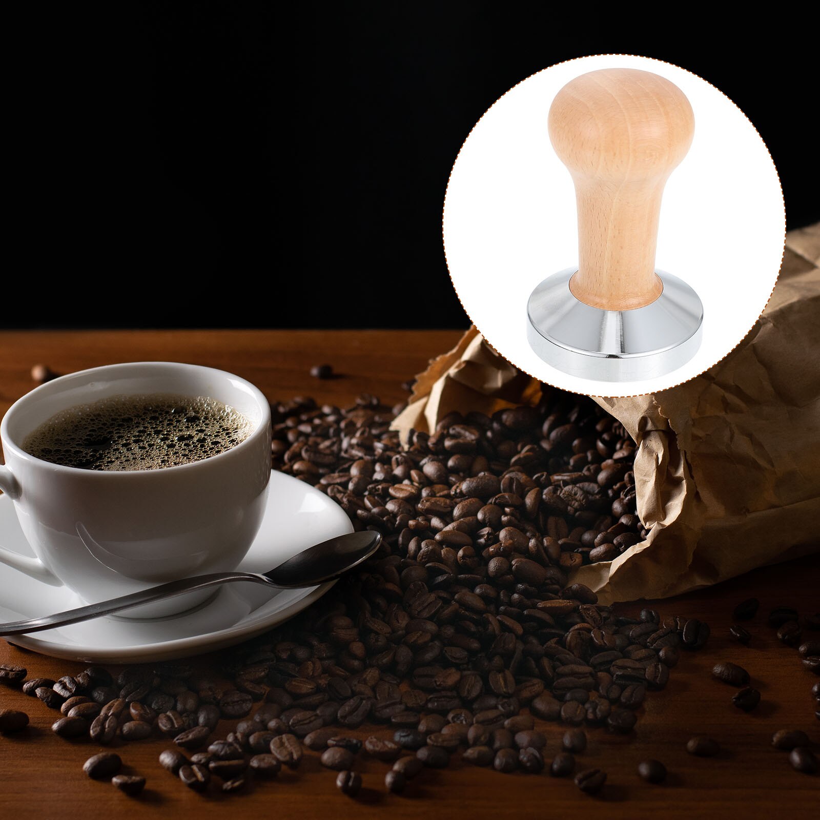 1pc Stainless Steel Coffee Tampers Coffee Bean Pressing Tool Coffee Presser: 9.5X5.8X5.8CM