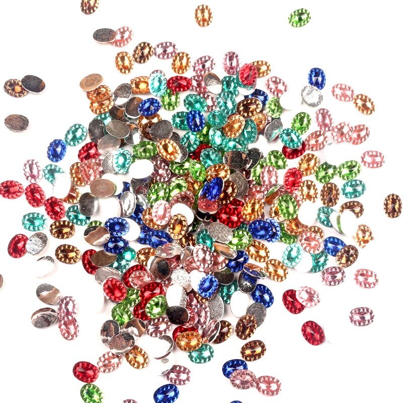 LF 500Stck Gemischt Klar Harz Kristall Dekoration Handwerk Flatback Cabochon Verzierungen Für Scrapbooking Nette Diy Zubehör: Oval   8x10mm