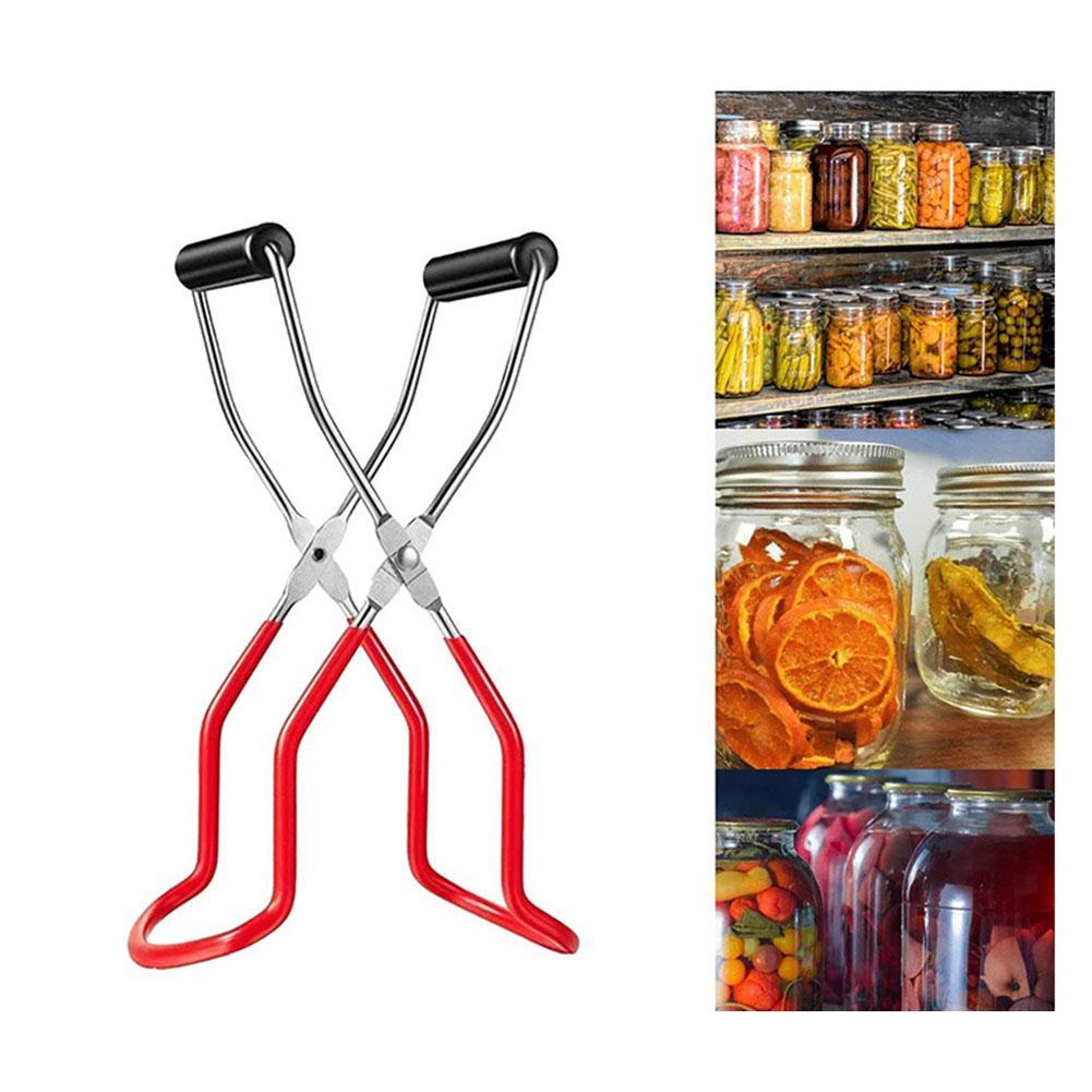 Canning Jar Lifter With Grip Handle Steel Can Tongs Clip Heat Resistance Anti-Clip Jar Glass Bottle Holder Tools