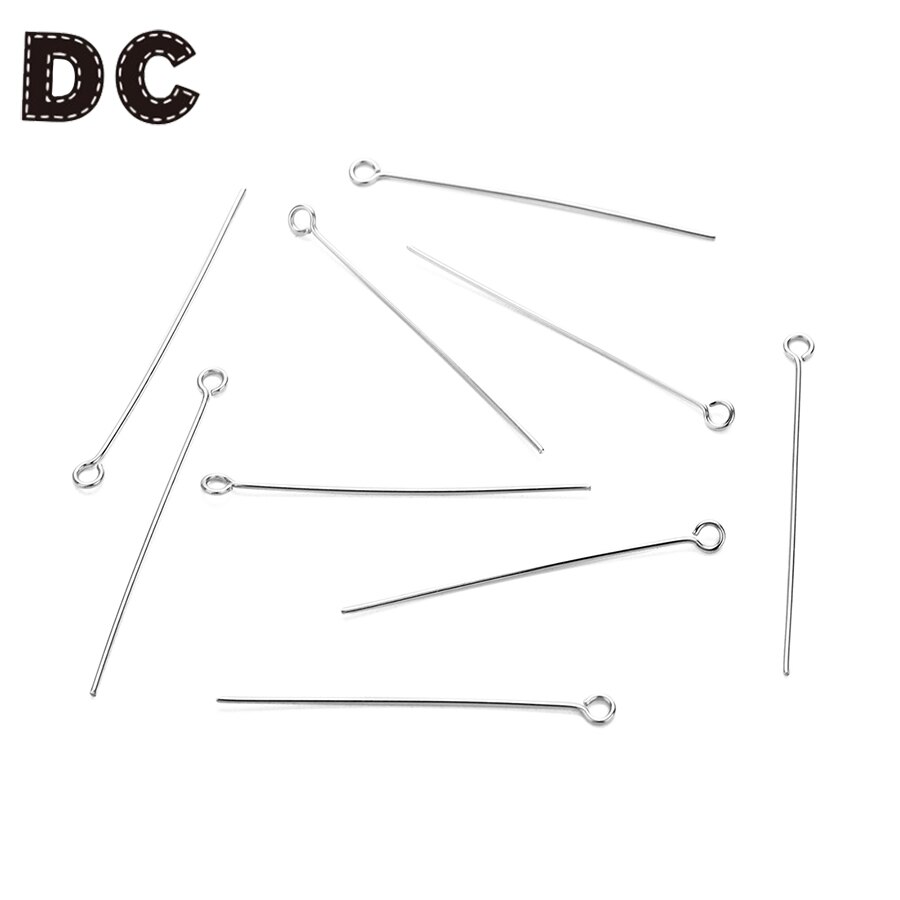 100pcs/set 20/30/40/50/60/70mm Stahl Doppel Auge Pin ohrringe Charme Stecker Stange Für DIY Schmuck Machen Ohrringe Stecker Pins