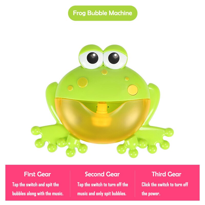 Bubble Crab Bath Toy Bubble Machine Crabs Frog Music Bathtub Soap Automatic Bubble Maker Bathroom for Toddlers Baby Kid Toy: Frog No Box