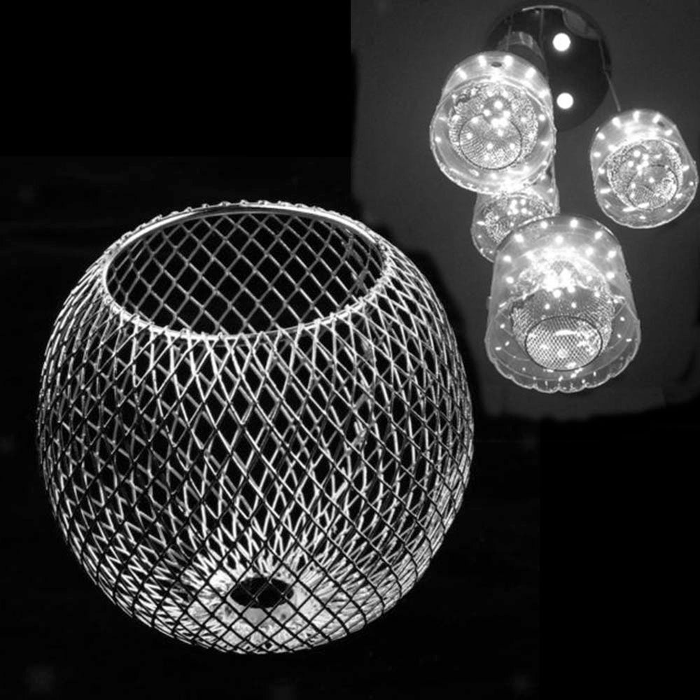 Modern metall ljuskrona lampskärm tak pendel ljus skärm hantverk lampskärm hem café inredning ljusstake