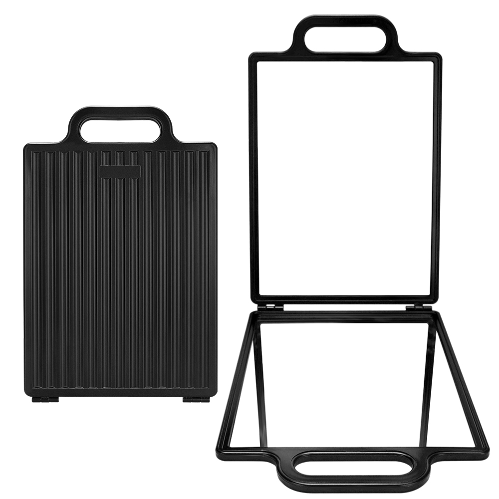 Espejo plegable de doble cara para barbería, espejo retrovisor para peluquero, espejo de peluquería portátil de mano con corte automático