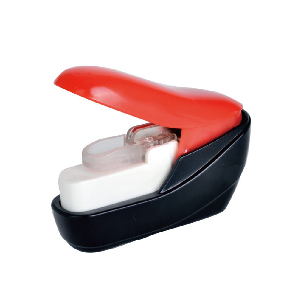 1Pcs No Nails No Staples Stapling Machine Mini Cute Book Stapleless Stapler Paper Stapling Stapler Without Staple Stapler: Black