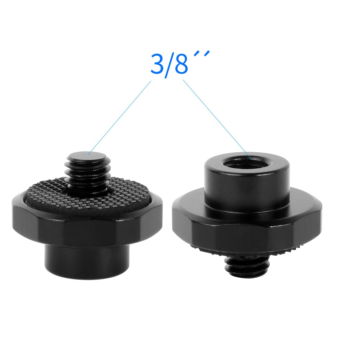 Camera Accessories 3/8" Female to 3/8 1/4" Male Shoe Screw Thread Metal Hex Screws Adapter for DSLR Tripod Flash Light Mount: Type A