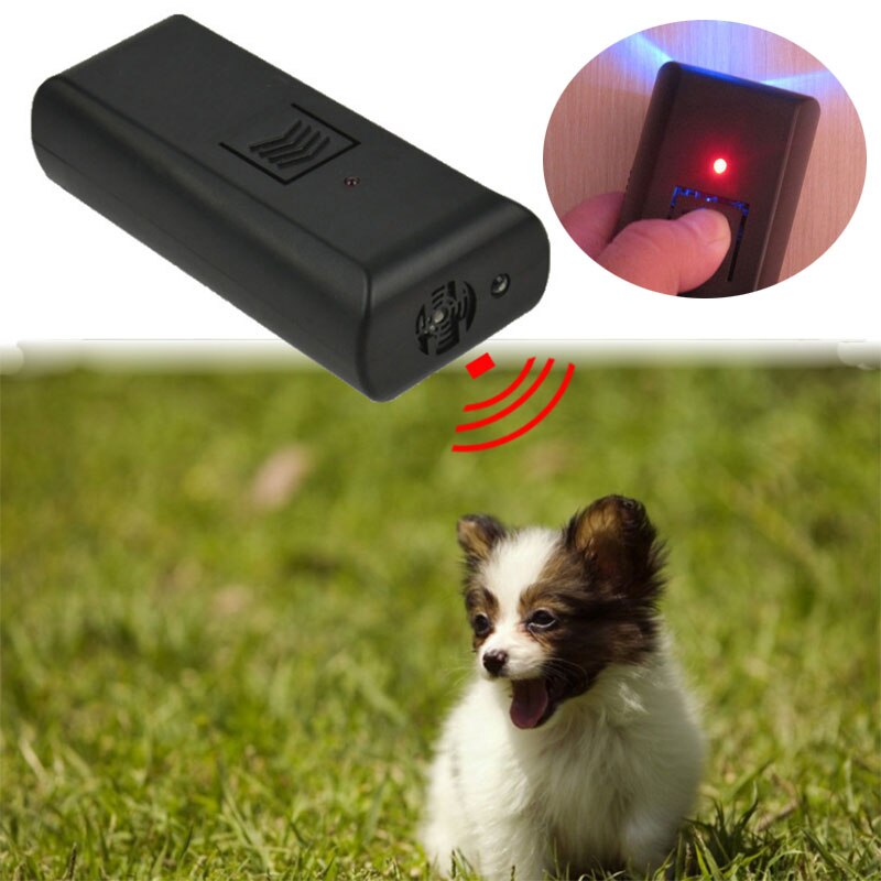 Draagbare Ultrasone Anti-blaf Hond Huisdier Repeller Blaffen Stop Training Device Trainer LED Zaklamp JS22