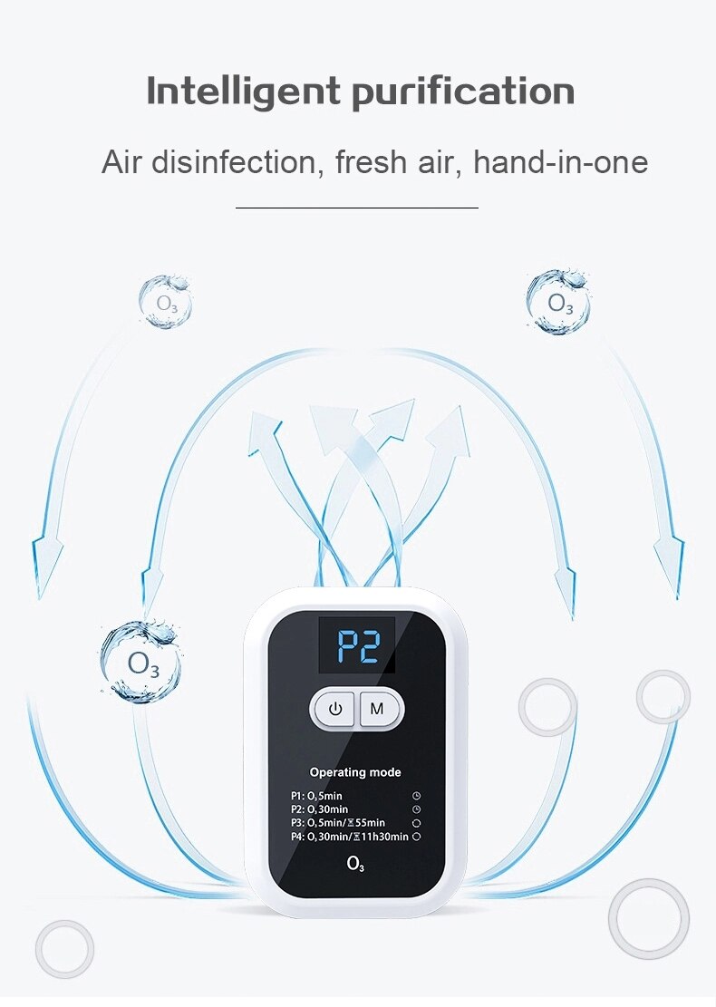 Ozone Generator Multifunctional Active Disinfector Air Purifier Disinfect Smart Deaerator Machine for Home Kitchen Toilet