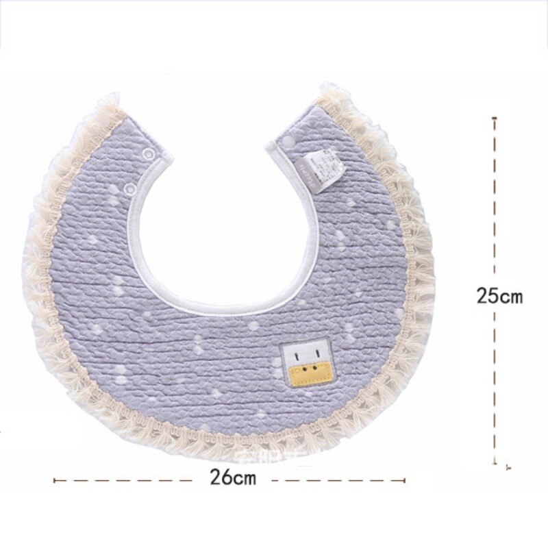 26*25cm Baby Bib European Round Bib Cotton Waterproof Saliva Towel Children Small Fresh Eating Pocket