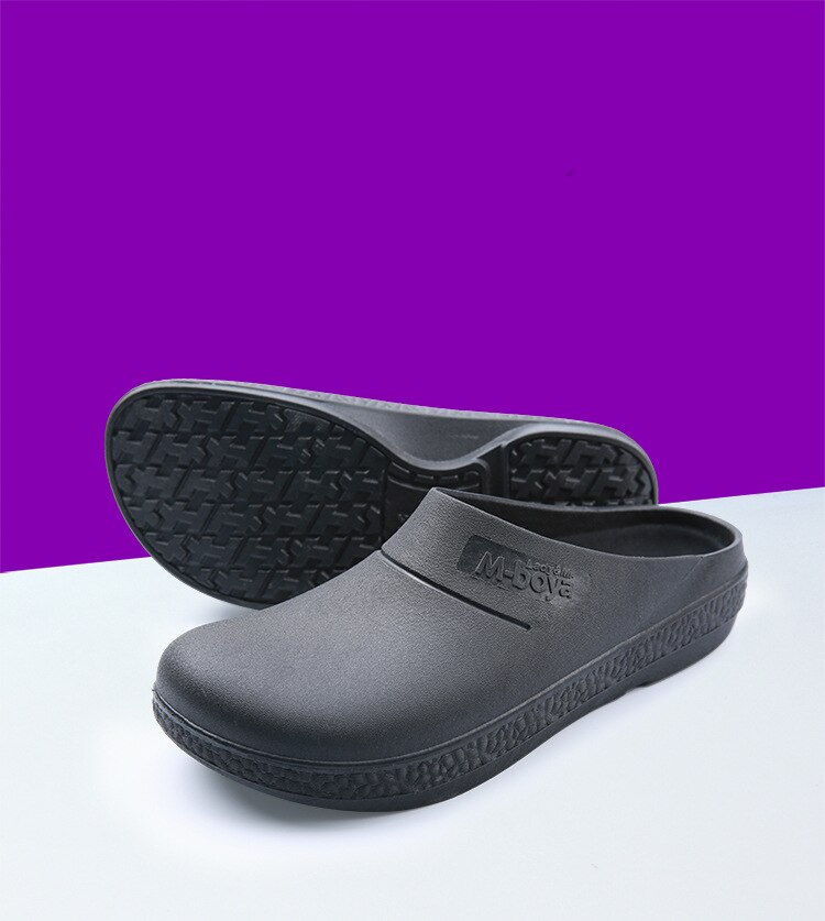 Eva antislip waterdichte oliebestendige keuken chef-kok schoenen meester kok hotel restaurant werkschoenen pantoffels platte sandalen