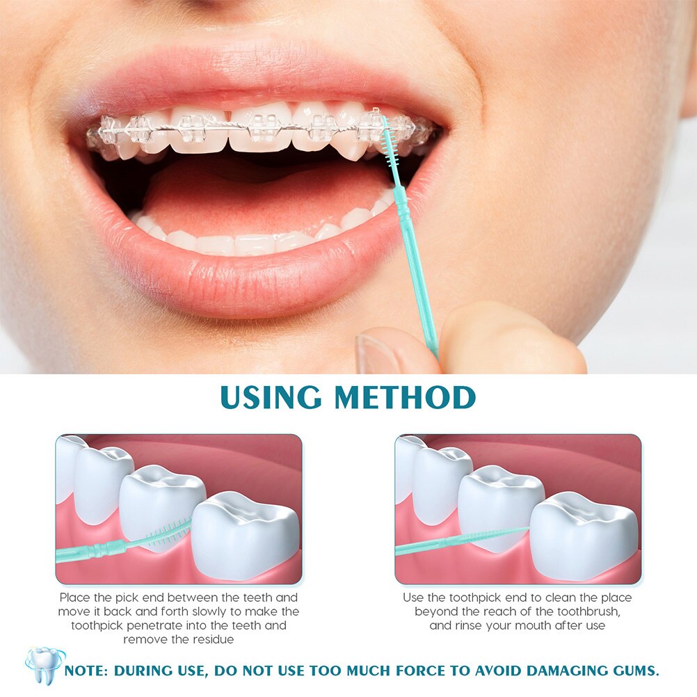 6 Boxes of Toothpicks Interdental Brush Toothpicks Picks Brush Picks (Mixed Color)
