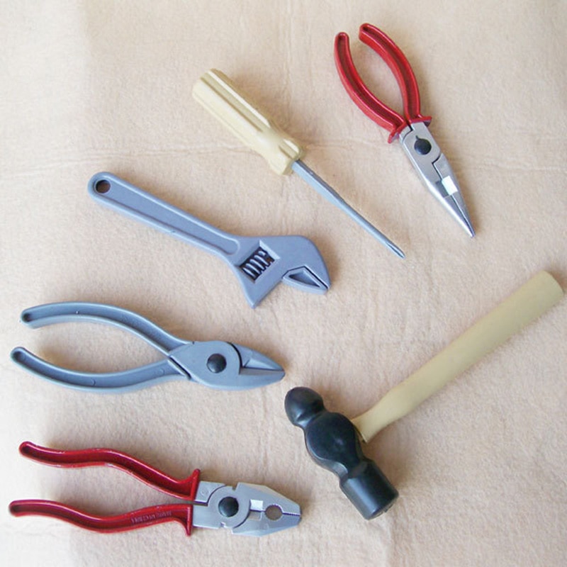 6 pz/impostato Strumenti di Riparazione di Plastica Giocattolo per Bambini Costruttori Giochi di imitazione fantasia costume festa impostato di Accessori per Bambini Giocattoli Educativi Regalo