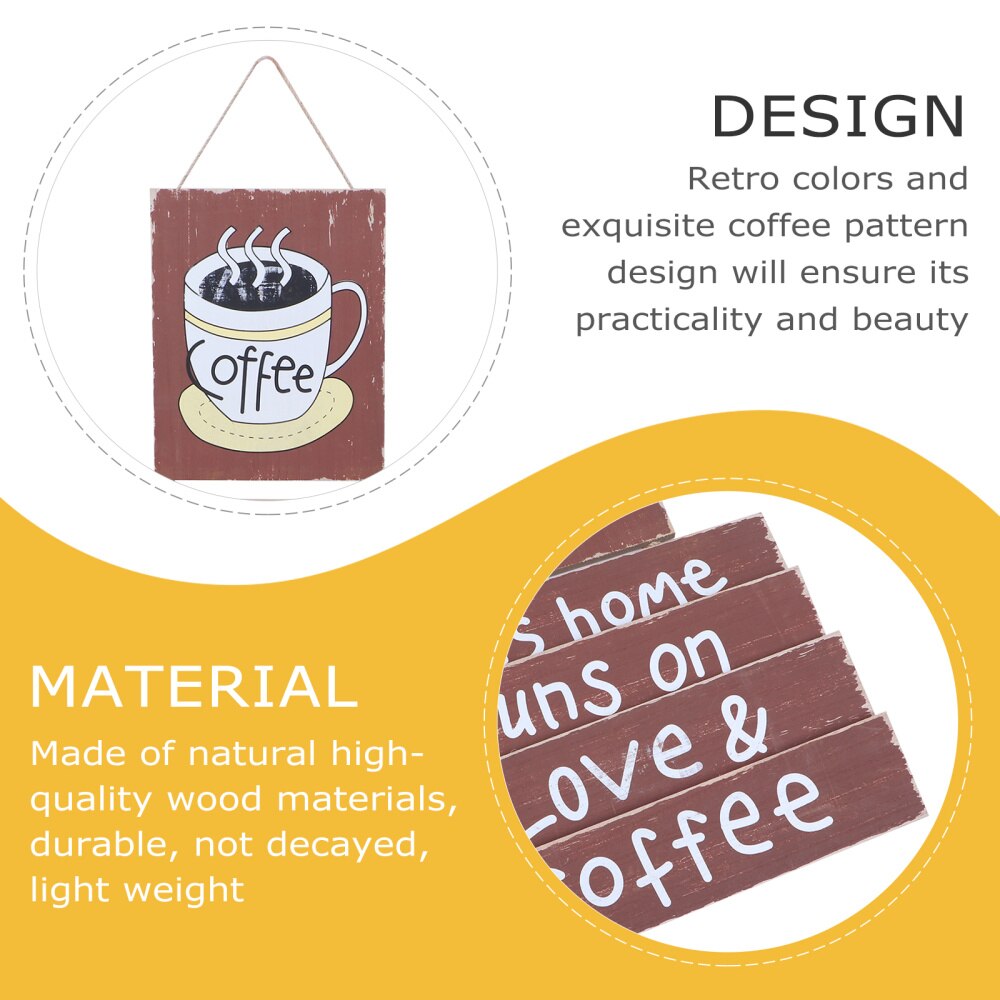 Cafe Wall Decoration Wooden Plank Sign Wood Crafts Hanging Board