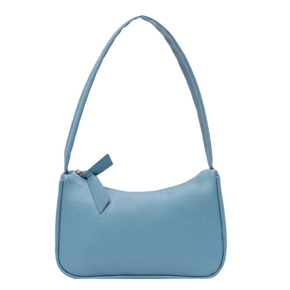 Vrouwen Baguette Bag Lady Subaxillary Tassen Casual Retro Mini Schoudertas Trendy Vintage Handtas: Blue