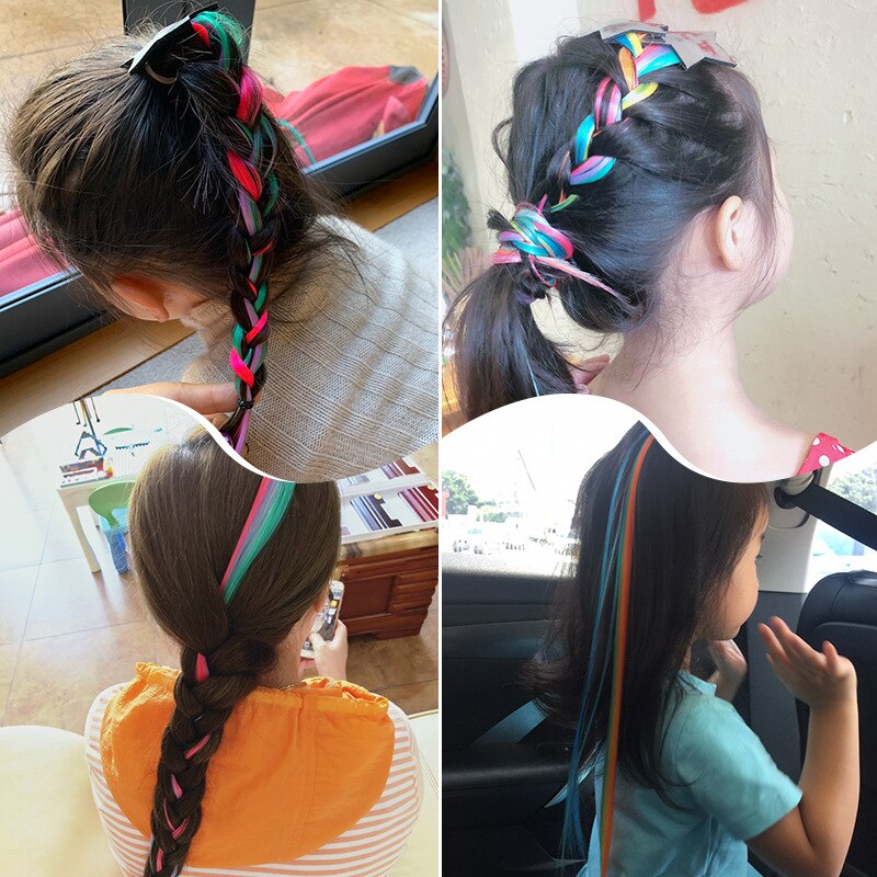 40cm Haar Zubehör funkeln Haar Clips Für Mädchen Regenbogen FlüGel Einhorn Haar BöGen Lange Perücke Haarnadeln freundlicher Prinzessin Haar haarspange