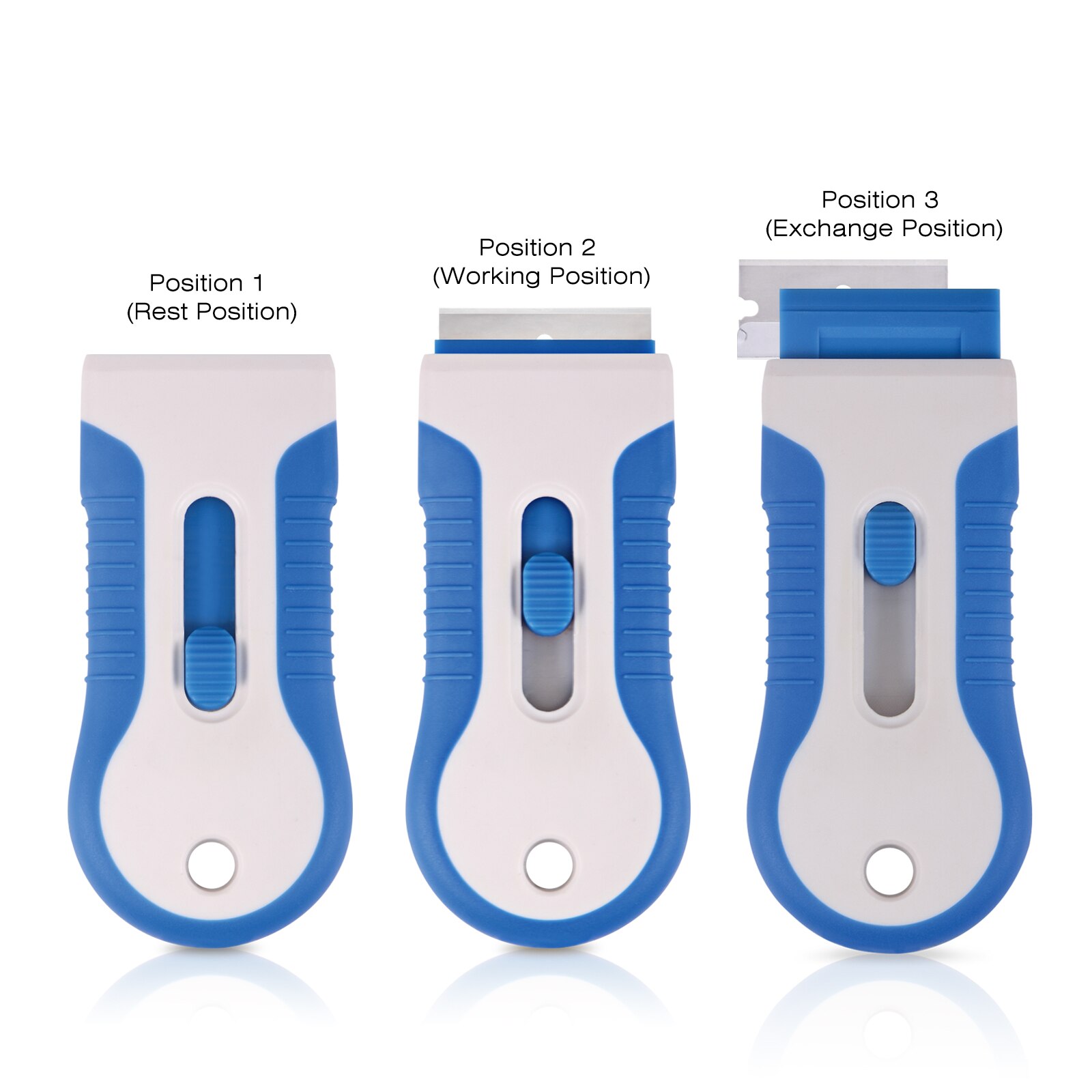 EHDIS Vehicle Cleaning Razor Scraper With Carbon Steel Blades Window Glass Sticker Decal Remove Tools Film Wrapping Car Squeegee