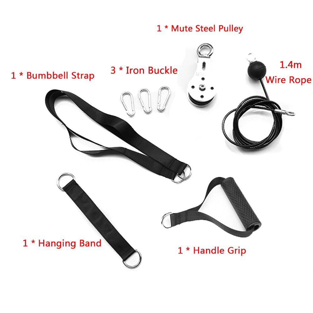 Fitness DIY Pulley Cable Machine Attachment System Arm Biceps Triceps Blaster Hand Strength Trainning Home Gym Workout Equipment: 1.4m Set 2