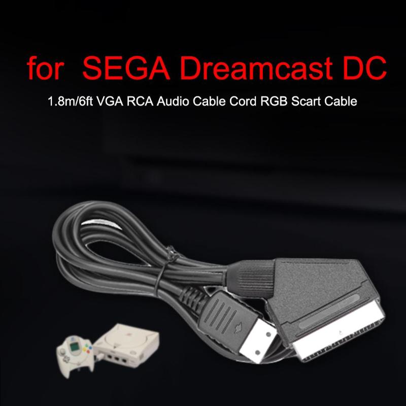 1.8M Rgb Scart Kabel Vga Rca Audio Kabel Cord Rgb Scart Kabel Compatibel Voor Sega Dreamcast Dc