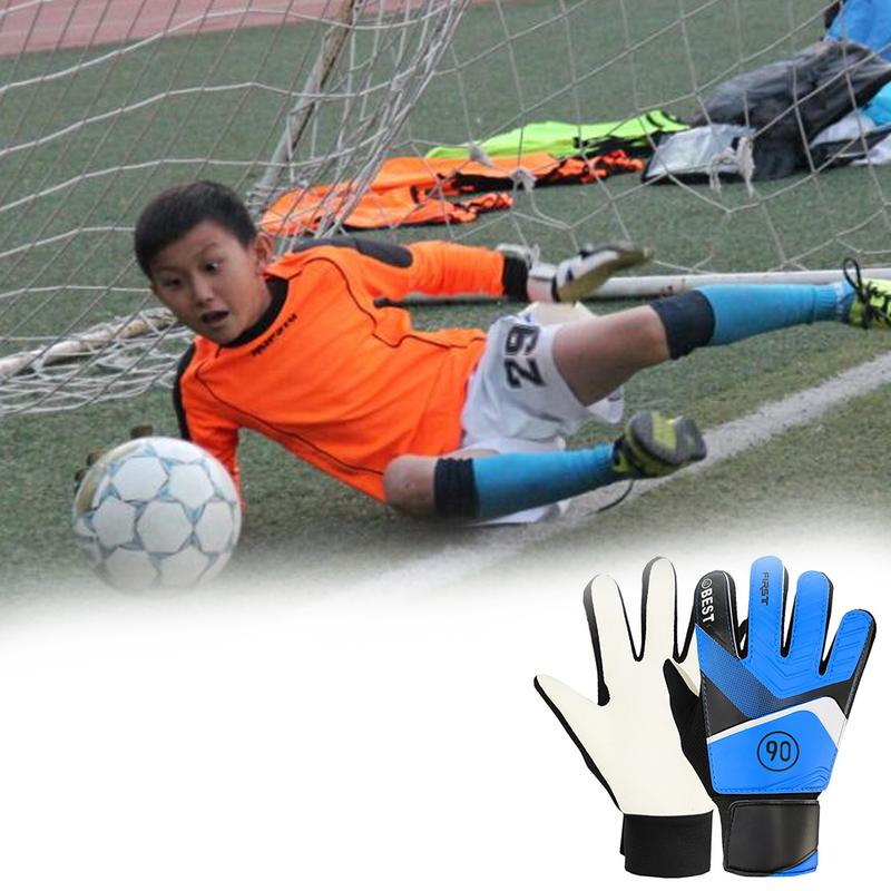 PU Children's Soccer Goalkeeper Gloves Latex Anti-Collision Goalkeeper Gloves For Protecting Hand Wearable Non-slip Gloves