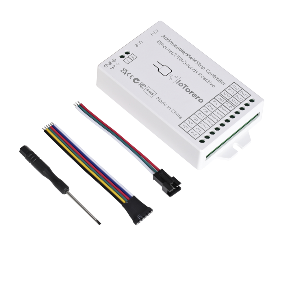 Kontroler taśm led iotorero wled ethernet esp 32 adresowalny i pwm współpracuje z asystentem domowym