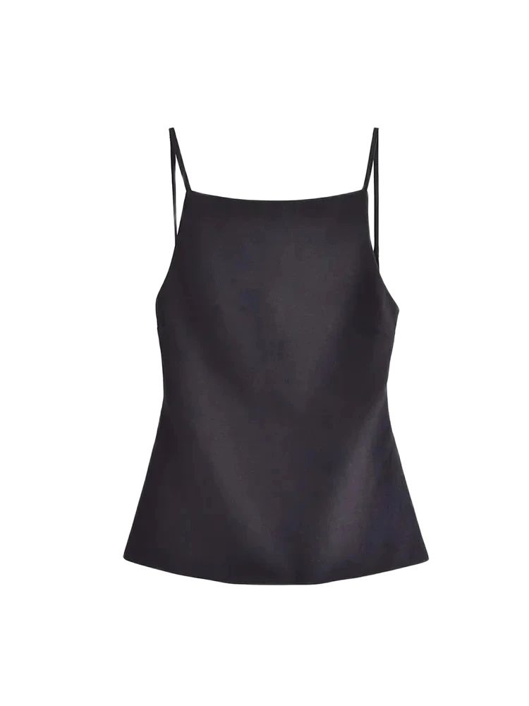 TRZA-Rückenfreie Tanktops für Damen, dünne Träger, gerader Ausschnitt, ärmellos, weibliche Camis, sexy