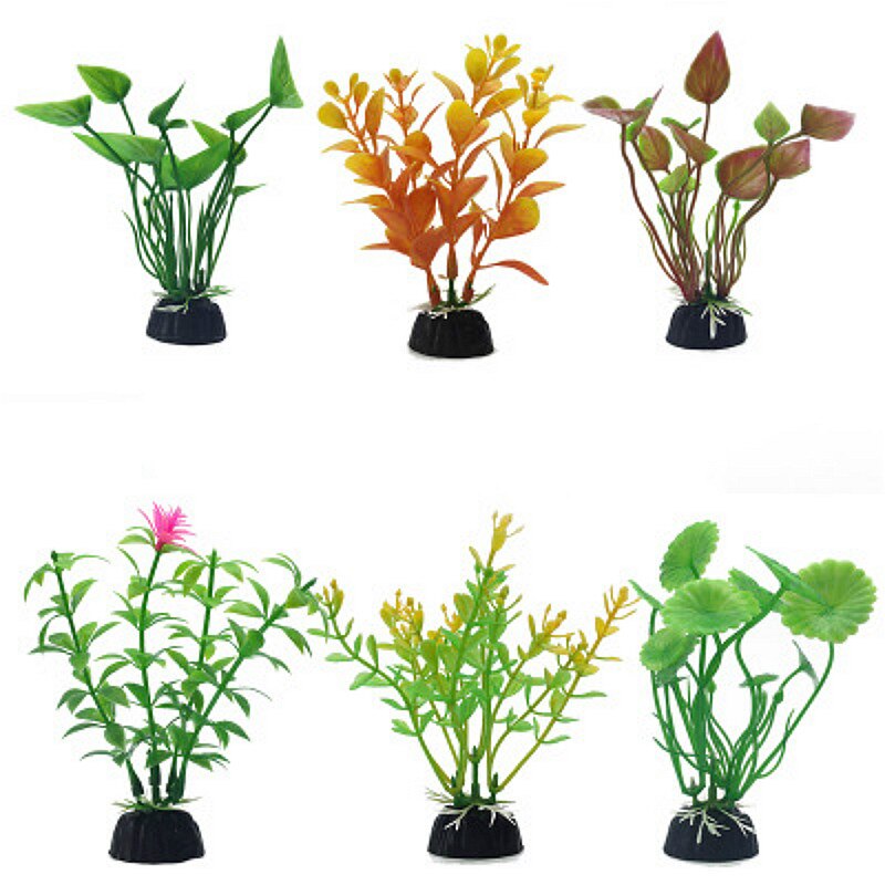 1 stk akvarie kunstige plastik planter dekoration akvarie landskab 1 stk kunstige akvarie dekorationer