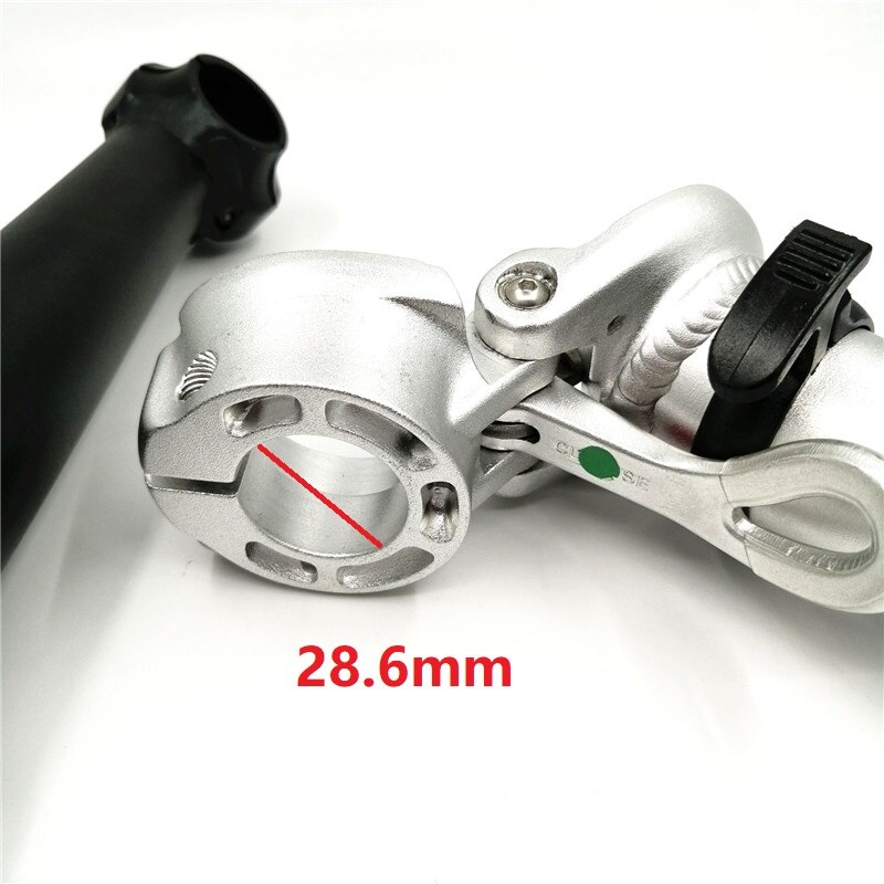 412 Folding Bike Stem 25.4mm-Handlebar 28.6mm-Fork 21.5cm Double Nut Fixing Inward Folding Stem Tube Black/Silver