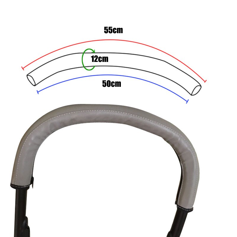 Yoyo yoya klapvogne tilbehør baby klapvogn håndtag dæksel pu beskyttende etui dække armlæn dækker håndtag dækker barnevogn: Grå