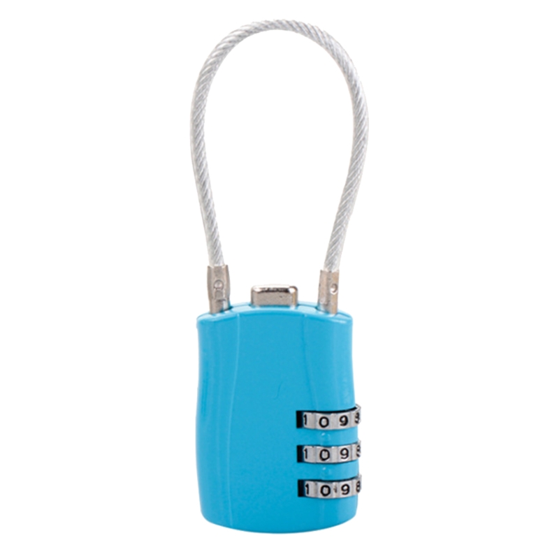 3-digit Motorcycle Helmet Lock Combination Lock With Cable for Motorbike Scooter Street Bike, Secures Helmet