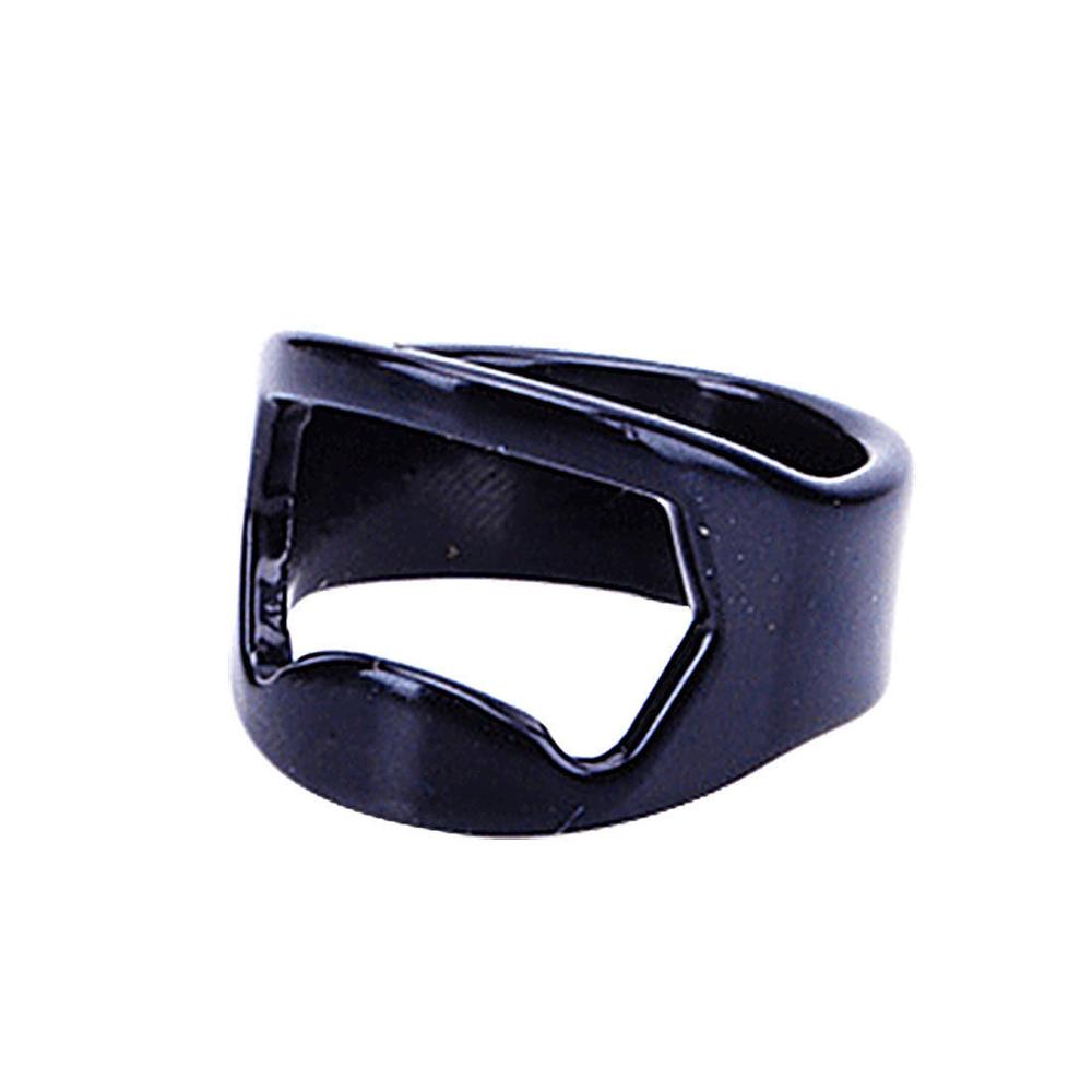 Abridor de garrafa criativo de aço inoxidável, 22mm, portátil, formato de anel, abridor de cerveja, ao ar livre, edc, cozinha doméstica, dropshipping: Preto