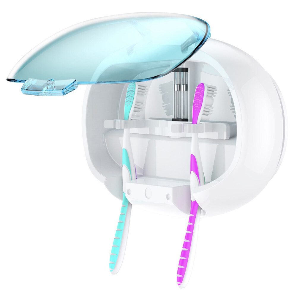 UV Tandenborstel Sterilisator - Wandgemonteerde Tandenborstelhouder | Automatische Tandpasta Squeezer | Badkamer Tandenborstel Houder | 4 Tandenborstel Slots | Automatisch Tandpasta Knijpen | USB
