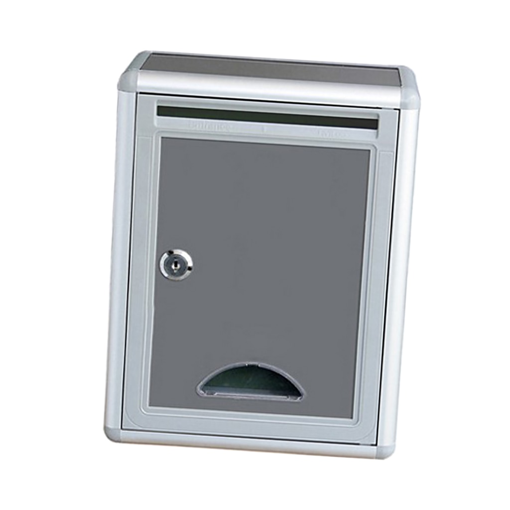 Caja de letras con candado gris para montar en pared, para el hogar, balcón, jardín, gran buzón moderno, cajas de letras, paquetes de sugerencias, caja de caída