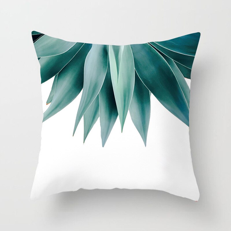 Kids Tropische Planten Palmblad Groene Bladeren Monstera Kussenhoezen Hibiscus Bloem Kussenhoes Decor Beige Linnen Kussensloop: 3