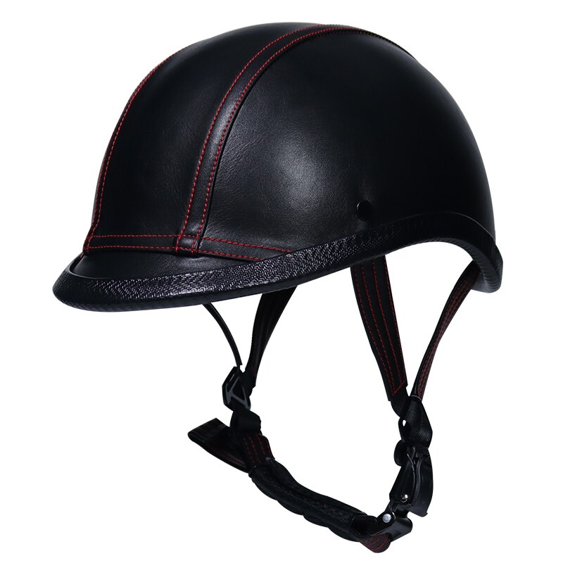 Moto Rcycle Helm Vintage Half Gezicht Helm Retro Duitse Chopper Cruiser Matte Zwarte Helmen Cascos Para Dot Approvel Casco Moto: L