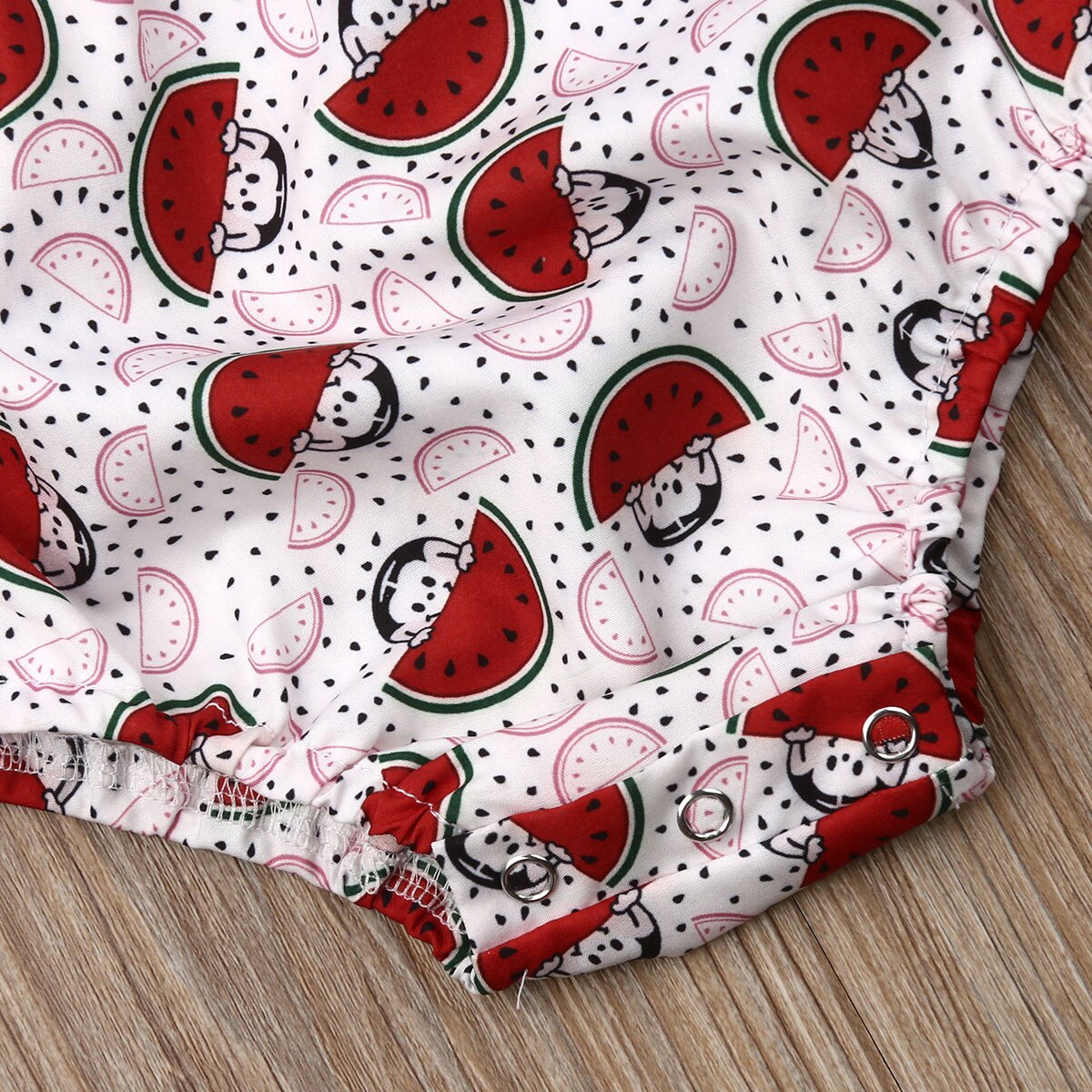 Bebis sommarkläder småbarn bebis flicka vattenmelon bodysuits kläder tofs jumpsuits pannband 2 st outfit soldräkt 0-3t