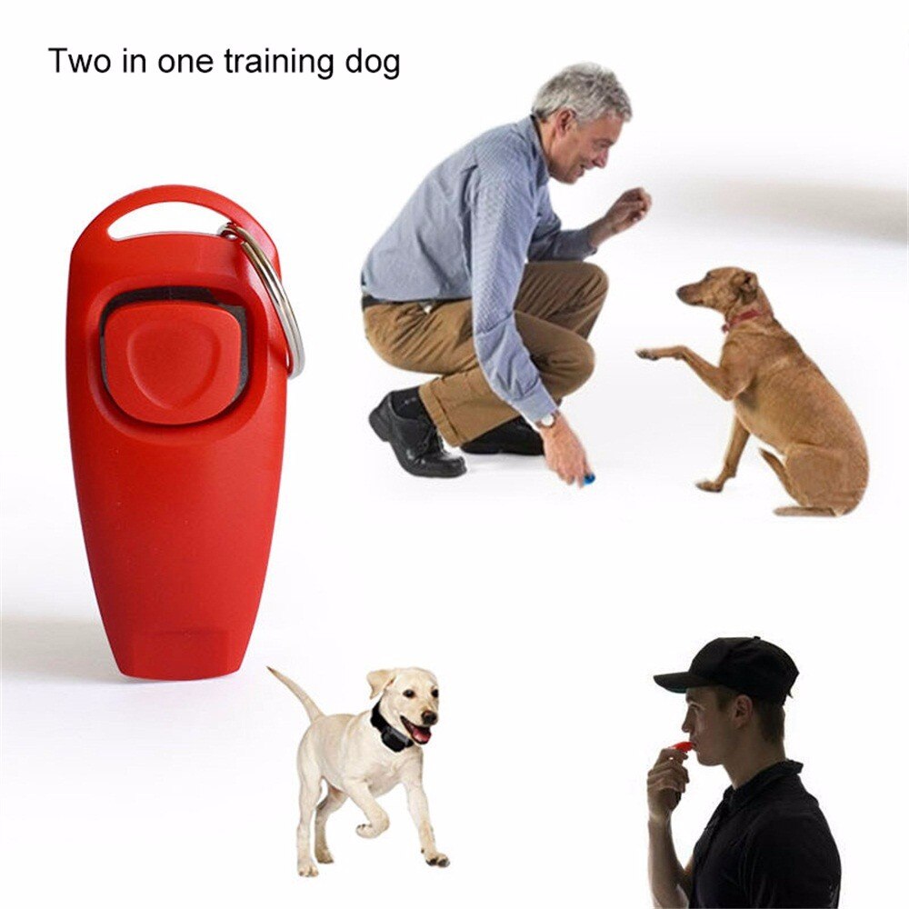 Pet Toy Training 2-in-1 Dog Training Whistle Clicker Pet Dog Trainer Aid Guide Dog Supplies Easy To Carry PC Material