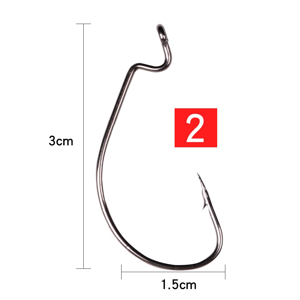 Lushazer 10 Stk parti Kulstofst l Fiskekroge Jig H Vicedeal