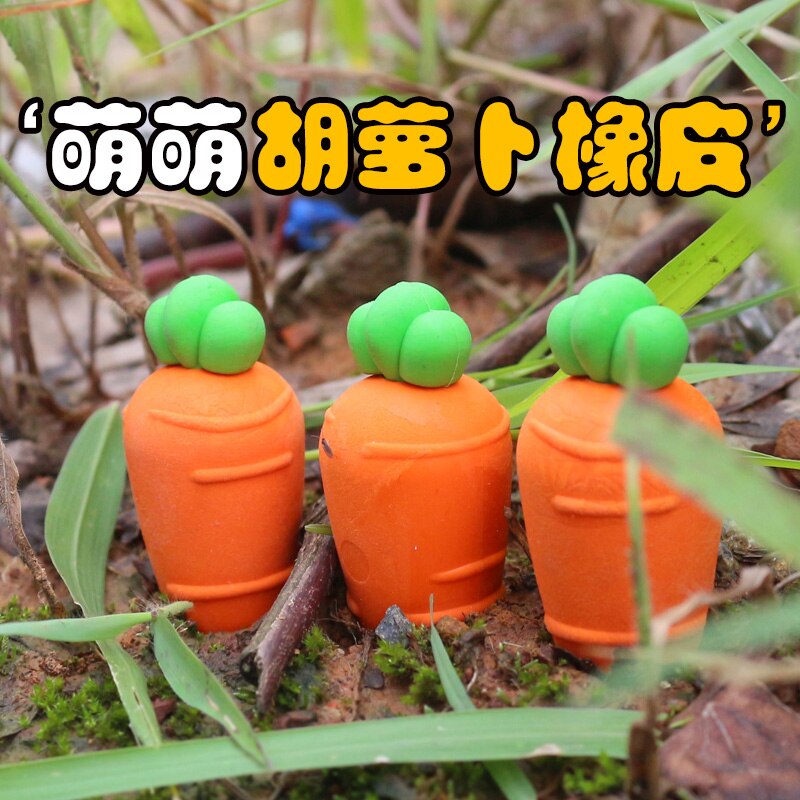 3 teile/satz neuheit Karotte gummi radiergummi kreative kawaii schreibwaren büro schulbedarf papelaria für kinder