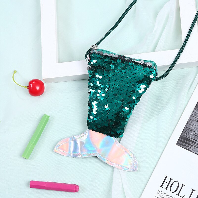 Kerst Decoratie Elegante Ms Mermaid Tail Lovertjes Portemonnee Meisje Messenger Bag Sling Kaart Tas Portemonnee Nul Kinderen: 8