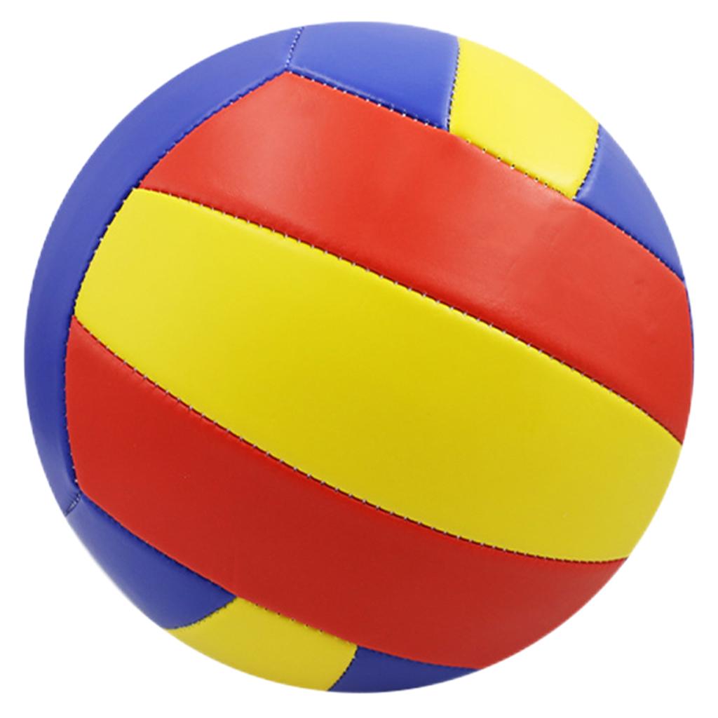 Soft Size 5 Official Volleyball Ball for Beach Training, Sports Match, Adult: Blue yellow red