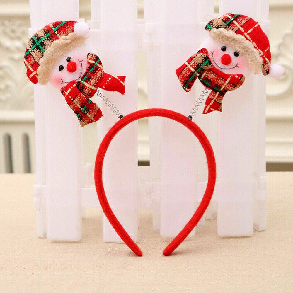 faroot Cartoon Christmas Headband Santa Clus Elk Bear Year Hair Clasp for Children Women Headwear Hairbands Xmas: SNOWMAN