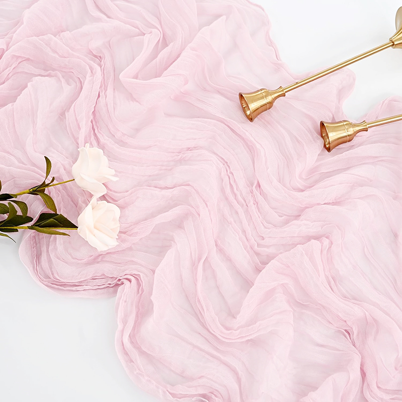 Beige tafelloper gaas kaasdoek rustiek pure Boho bruiloft decoratie tafelkleed baby shower kerst verjaardag partij decors: 30*240cm / Marineblauw