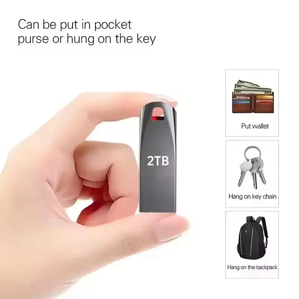 2TB USB 3.0 Flash Drives Metal High Speed Pendrive Portable Usb Drive Waterproof Memoria Usb 1TB 512GB 256GB Flash Disk